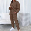 Black Jenna relaxed minimalist sweat set with jogger pants by Lumina Wear, casual comfortable loungewear for everyday wear.