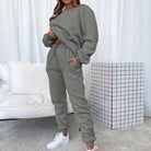 Black Jenna relaxed minimalist sweat set with jogger pants from Lumina Wear, casual and comfortable for everyday wear.
