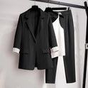 Joanna black tailored blazer, sleek pants, and versatile top set by Lumina Wear, perfect for stylish women's matching outfits.