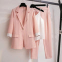 Black Joanna tailored blazer, sleek pants, and versatile top set by Lumina Wear, stylish women's 2-piece matching outfit.