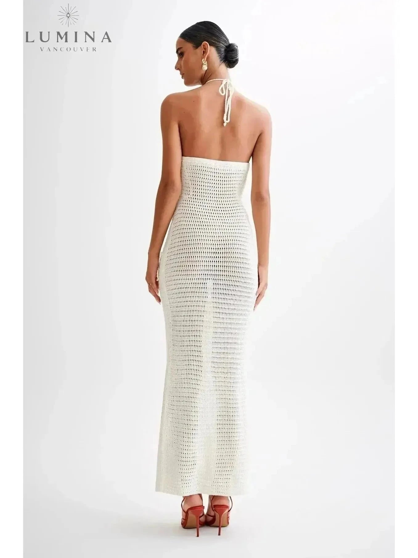 Beige Jolie summer dress by Lumina Vancouver, perfect for holiday vibes, featuring lightweight fabric and relaxed fit.