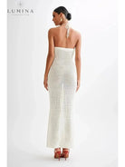 Beige Jolie summer dress by Lumina Vancouver, perfect for holiday vibes, featuring lightweight fabric and relaxed fit.