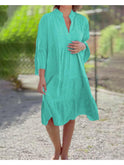 Red Joyce Boho Chic Dress by Lumina Wear featuring flowing fabric and stylish design, perfect for casual or elegant occasions.