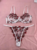 Light pink Juliet floral lingerie set by Lumina Wear, featuring delicate lace and feminine design, perfect for special occasions.