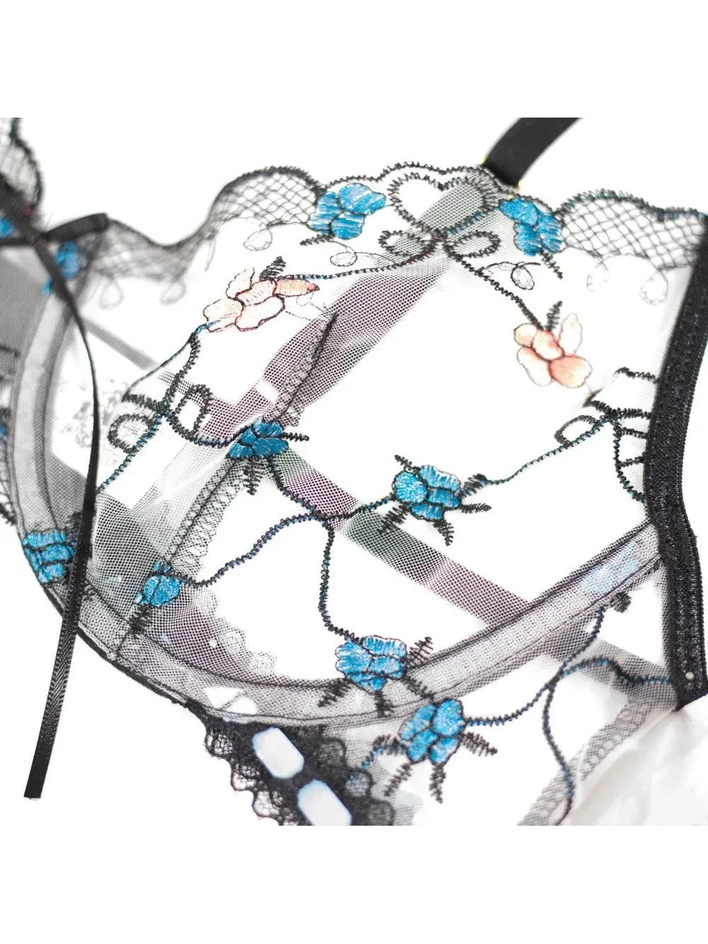 Juliette's Lingerie Set by Lumina Vancouver featuring a delicate lace bra and matching panties in soft pastel colors.