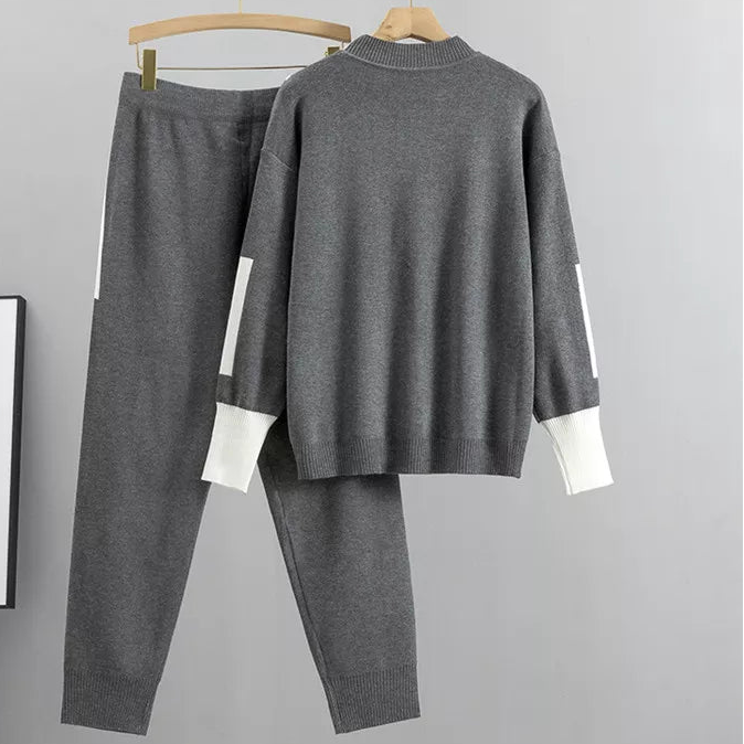 Red Kaitlyn relaxed chic lounge set by Lumina Wear featuring modern accents, comfortable loungewear for stylish relaxation.