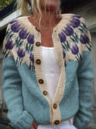 Keysha | Cardigan with floral pattern - Lumina Vancouver