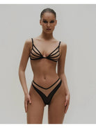 Yvonne lingerie set by Lumina Vancouver featuring lace cups, adjustable straps, and matching panties for elegant lingerie style.