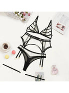 Lumina Vancouver Yvonne lingerie set with delicate lace, featuring a bra and matching panties in soft pastel pink.