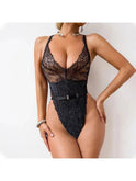 Kristina's Bodysuit by Lumina Wear featuring a fitted design, black fabric, and sleek style, shown on a model.