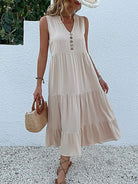 Wine red Laiza™ elegant summer dress by Lumina Vancouver, featuring lightweight fabric and stylish design for warm weather.