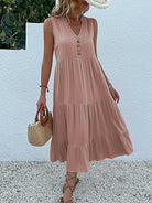 Elegant Laiza™ summer dress in wine red by Lumina Vancouver, featuring a stylish and comfortable design for warm weather.