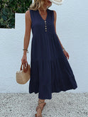 Wine red Laiza summer dress by Lumina Wear, featuring a stylish and elegant design perfect for warm-weather occasions.