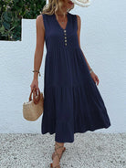 Wine red Laiza™ elegant summer dress by Lumina Vancouver, featuring a stylish and flowy design perfect for warm weather.