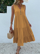 Wine red Laiza™ elegant summer dress by Lumina Vancouver, featuring a flowy design perfect for warm-weather occasions.