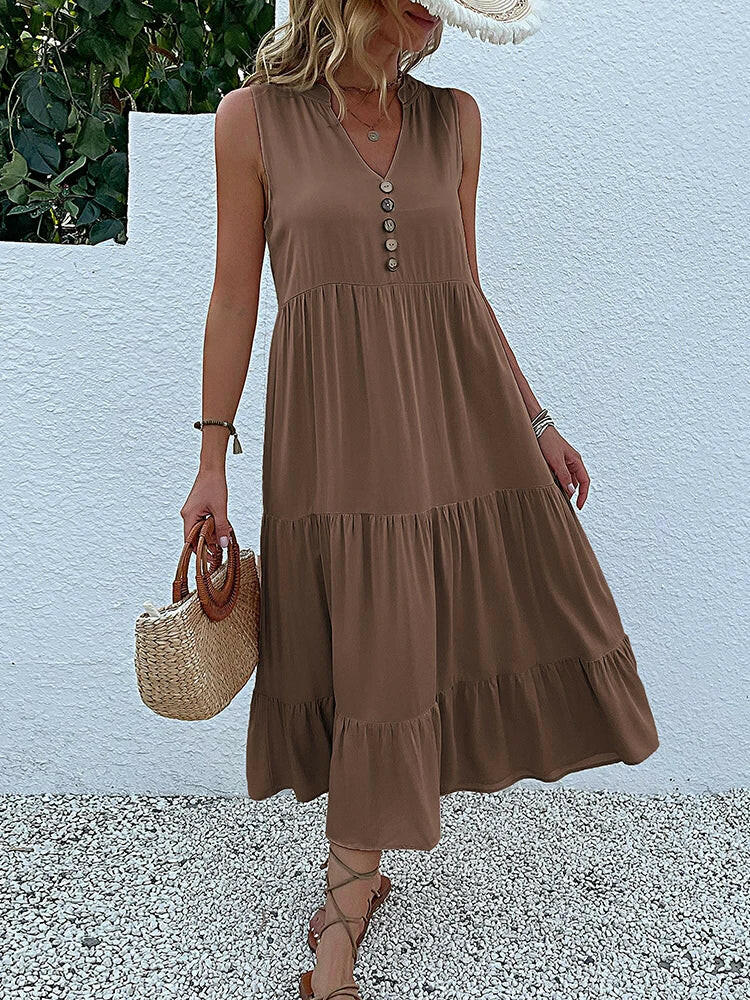 Wine red Laiza™ summer dress by Lumina Vancouver featuring an elegant, flowing design perfect for warm-weather occasions.