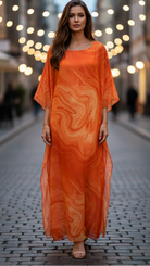 Yellow Laura Lumina Wear chiffon dress with delicate fabric and flowing design, perfect for elegant occasions.