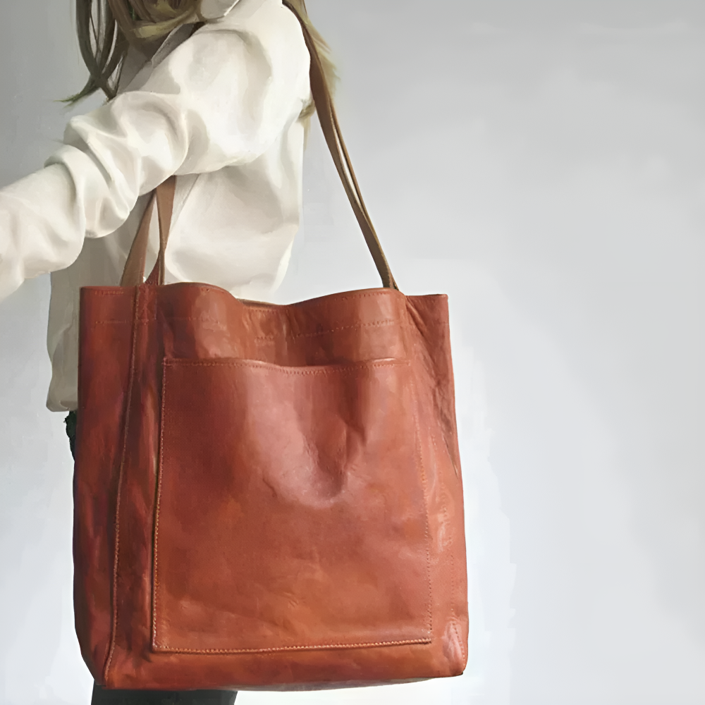 Lila Lumina Wear city handbag in chestnut brown with smart storage, versatile design, elegant look, and stylish handles.