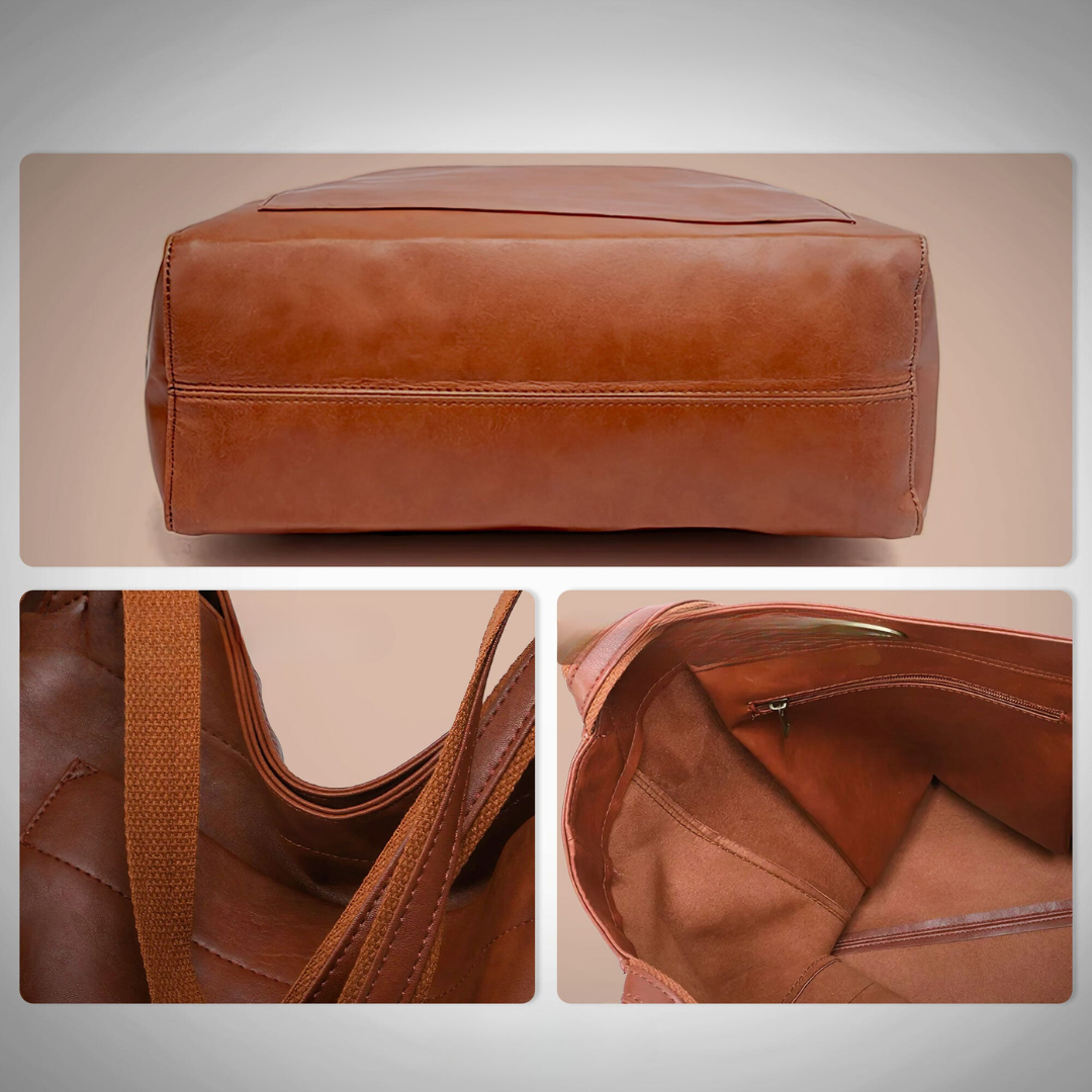 Lila Lumina city handbag in chestnut brown with versatile design and smart storage compartments, stylish for everyday use.