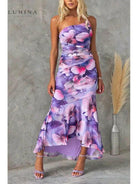 Purple Lilliana maxi dress by Lumina Vancouver, elegant wedding guest dress with a flowing silhouette and stylish design.