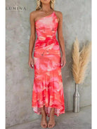 Purple Lilliana maxi dress by Lumina Vancouver, elegant wedding guest dress with flowing fabric and subtle design details.