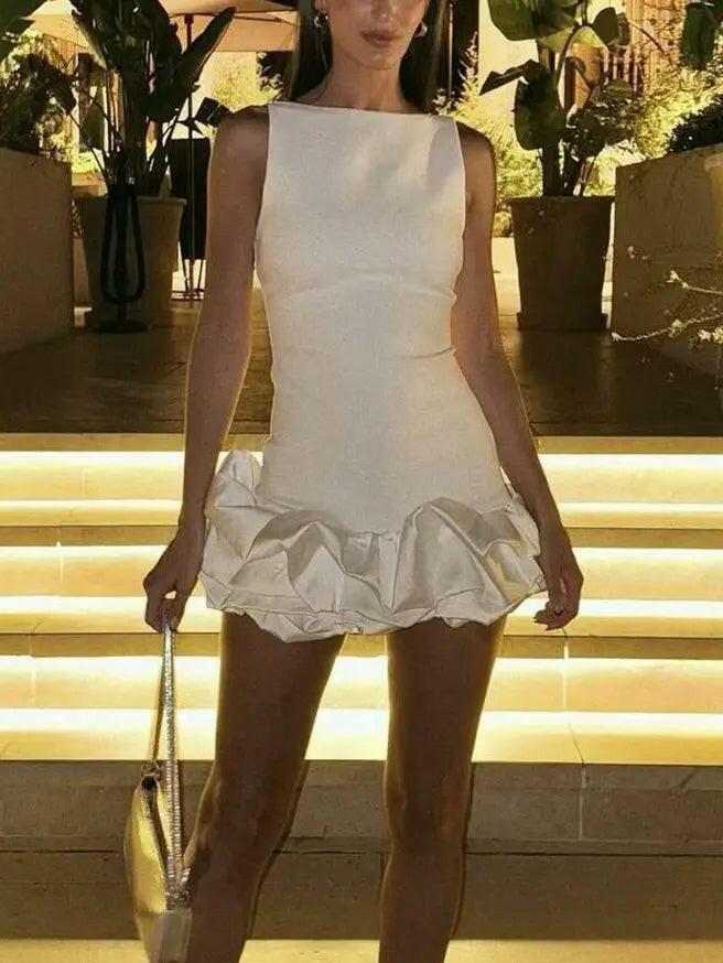 Lily - Stylish Sweet Ruffled Mini Dress - Lumina Vancouver