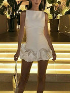 Lily - Stylish Sweet Ruffled Mini Dress - Lumina Vancouver