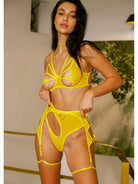 Yellow butterfly-shaped lingerie set by Lumina Vancouver, featuring delicate lace and feminine design.