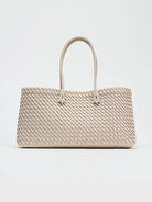 Lumina Wear Lindsay tote bag in cream with elegant woven design, spacious interior, perfect for stylish everyday use.