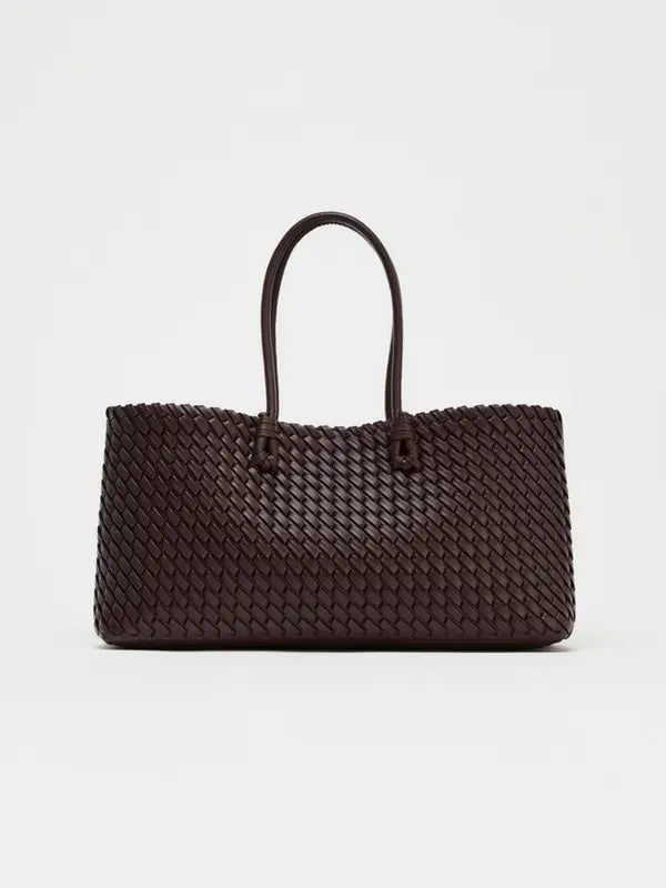 Cream Lumina Wear Lindsay woven tote bag with elegant design and ample space, perfect for everyday use.