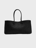 Lumina Wear Lindsay tote bag with elegant woven design, spacious cream-colored handbag for stylish everyday use.
