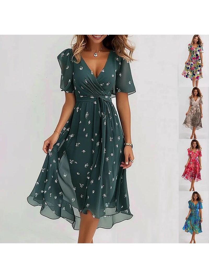 Liza™ - Vibrant Abstract Midi Dress