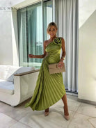 Red Lizbeth Romantic Flower Dress by Lumina Vancouver, perfect for wedding guests, with floral design and elegant fit.