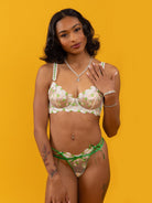 White Lovely Daisy lace lingerie set by Lumina Vancouver, 2-piece with delicate lace details and feminine design.