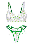 White Lovely Daisy lace lingerie set by Lumina Vancouver, 2-piece set with delicate floral lace details.