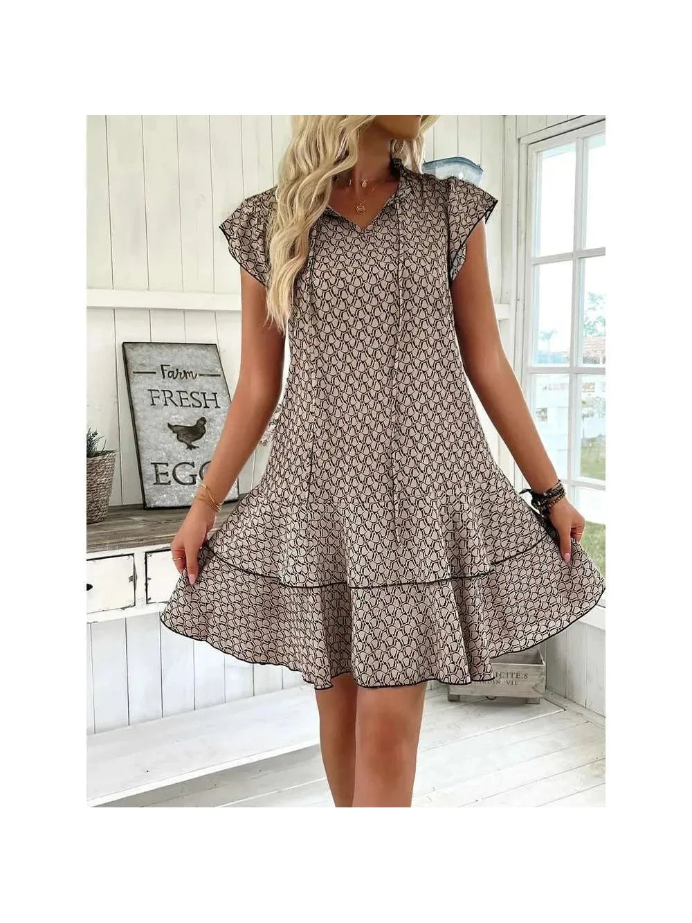 Khaki LUCY™ elegant dress by Lumina Vancouver, showcasing a stylish and sophisticated design for dresses sale.