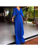 Blue Lucy wedding guest dress by Lumina Wear, elegant sleeveless design with flowing fabric, perfect for formal occasions.