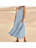 Khaki LULU elegant dress by Lumina Wear featuring stylish pockets and a flattering fit, perfect for casual or semi-formal occasions.
