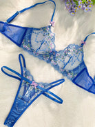 Blue Nautical Nights Blossom Lingerie Set by Lumina Vancouver, 2-piece set with delicate floral and nautical-inspired design.