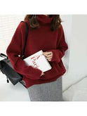 Lumina Wear Lena beige turtleneck sweater, cozy knit sweater with high collar and long sleeves, casual winter fashion.
