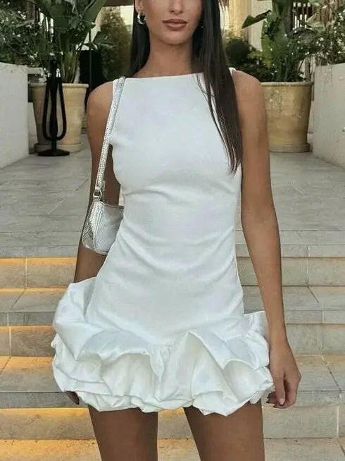 Lily - Stylish Sweet Ruffled Mini Dress - Lumina Vancouver