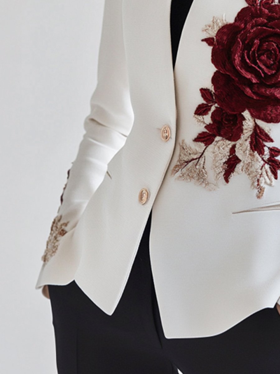 Isabelle | Embroidered White Blazer - Lumina - Lumina Vancouver