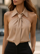 Luna | Sleeveless Halter Blouse Neck Tie - Lumina - Lumina Vancouver