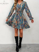 Blue Boho Elegance Dress by Lumina Vancouver, featuring flowing fabric and intricate details for a stylish and comfortable look.