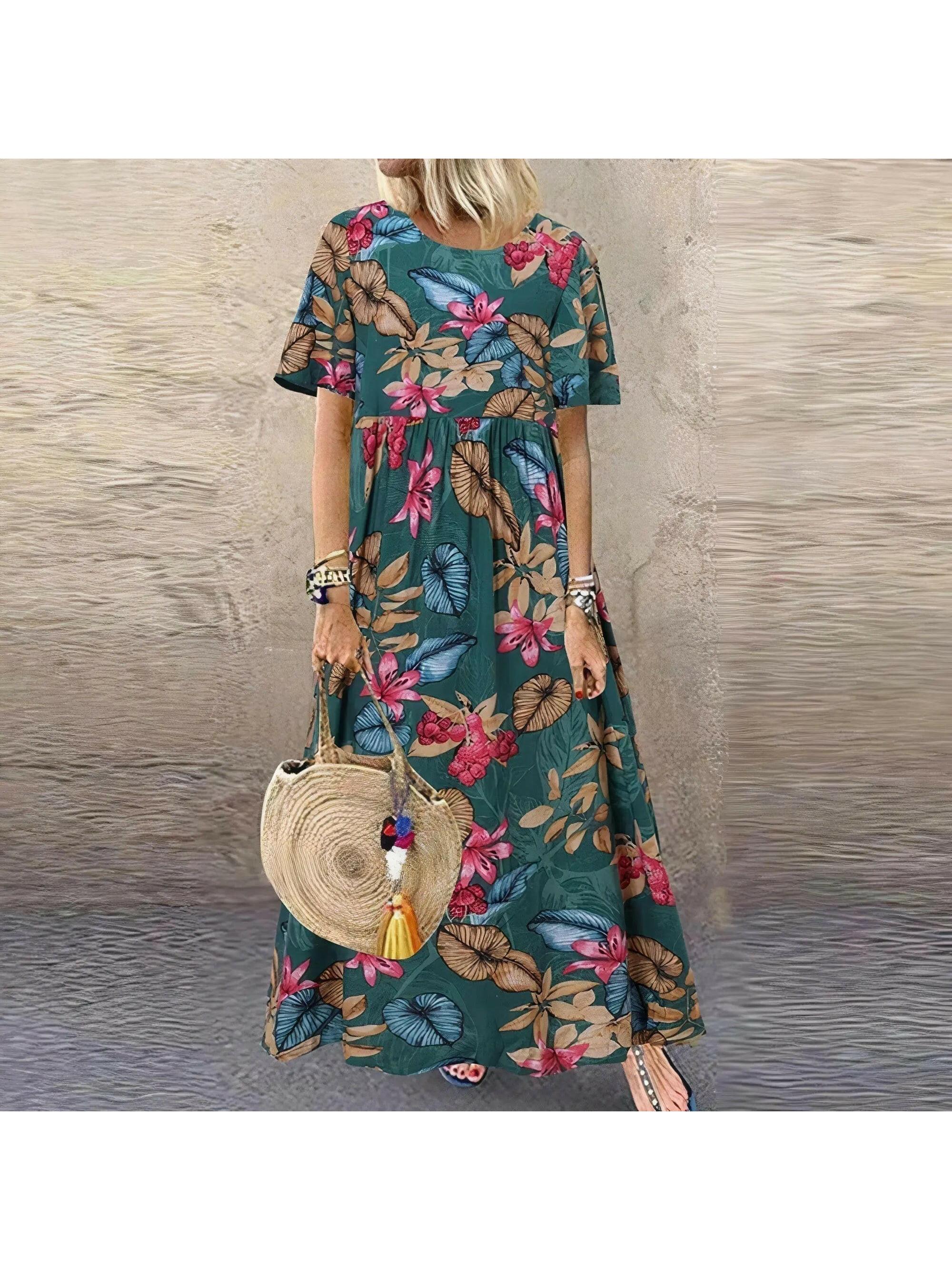 Loewe floral summer dress by Lumina Vancouver, elegant and comfortable, featuring vibrant floral patterns and a breezy summer style.