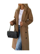 Beige Kim™ Lumina Vancouver elegant double-breasted wool coat with tailored fit and classic design, perfect for sophisticated winter style.