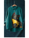 Lumina Wear Ula Cat Art T-Shirt featuring a colorful cat illustration on a casual unisex tee.