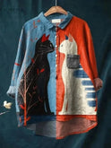 Lumina Wear Ula Cat Art T-Shirt featuring a stylish cat illustration on a comfortable cotton tee.