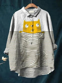 Lumina Wear Ula Cat Art T-Shirt featuring a vibrant cat illustration on a casual tee, perfect for cat lovers and trendy style.