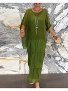 Caroline - Loose Round Neck Dress - Lumina Vancouver